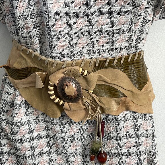 Accessories - Vintage belt Handmade belt SM Women's wide belt size Beige belt Retro belt 80s